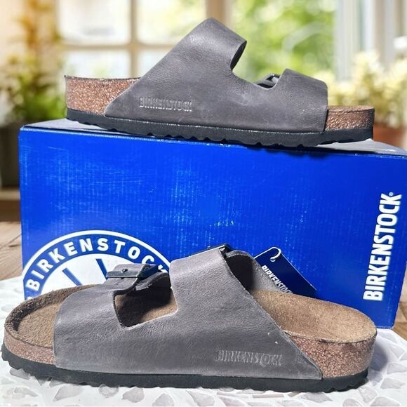 BIRKENSTOCK ARIZONA IRON Soft Footbed Waxy Leather Regular Fit - Picture 10 of 16